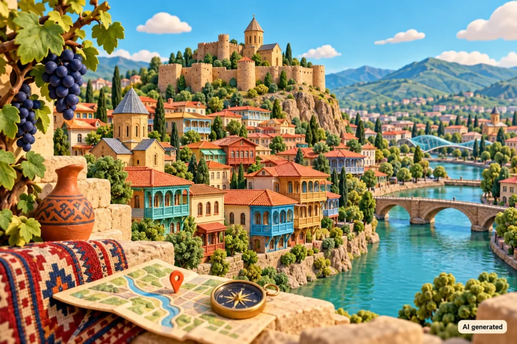 Illustrazione regionale di Georgia — AI generated