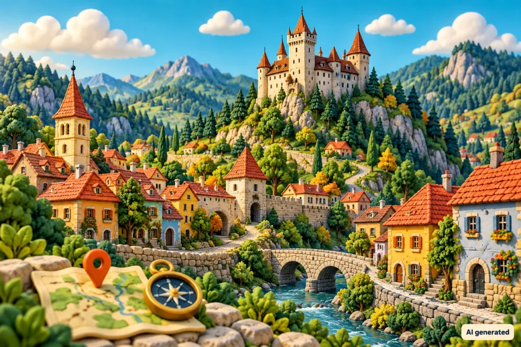 Illustrazione regionale di Romania — AI generated
