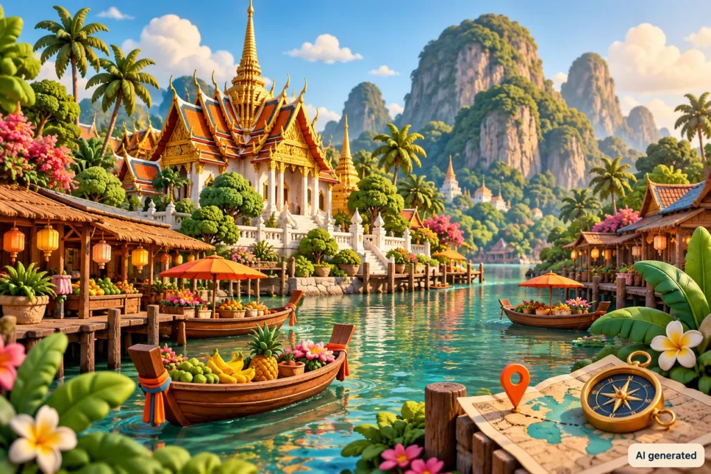 Illustrazione regionale di Thailandia — AI generated