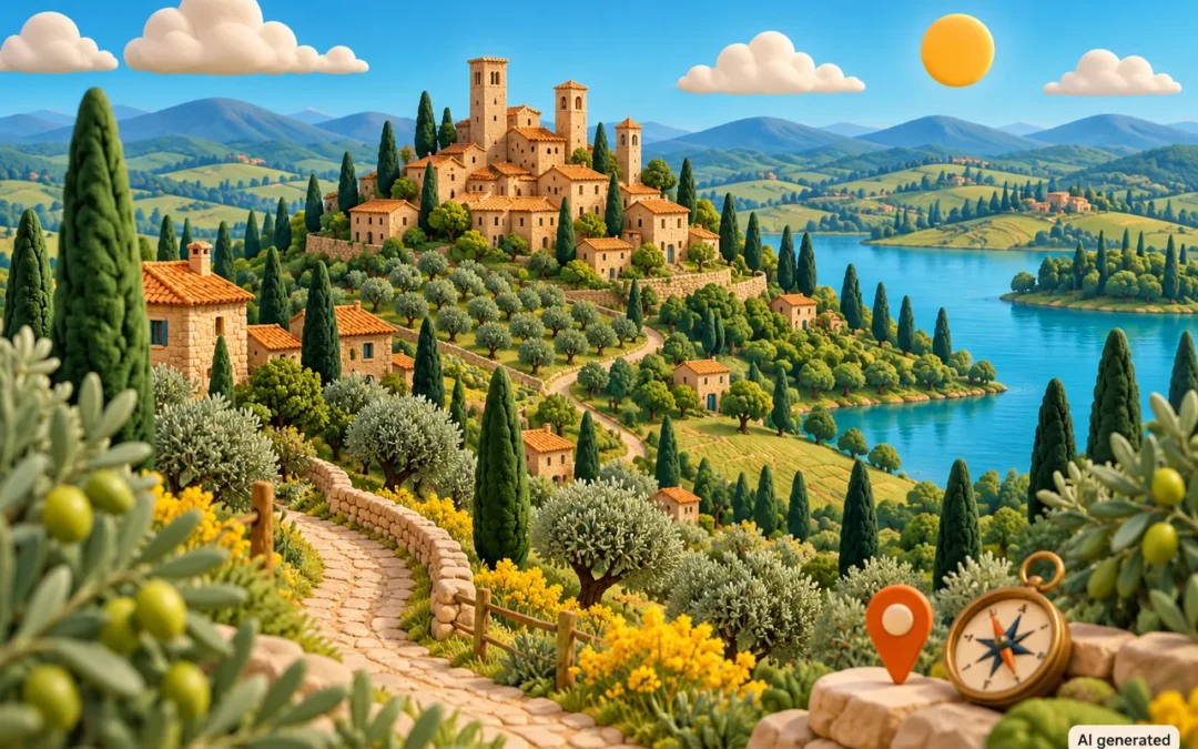 Illustrazione regionale di Umbria — AI generated